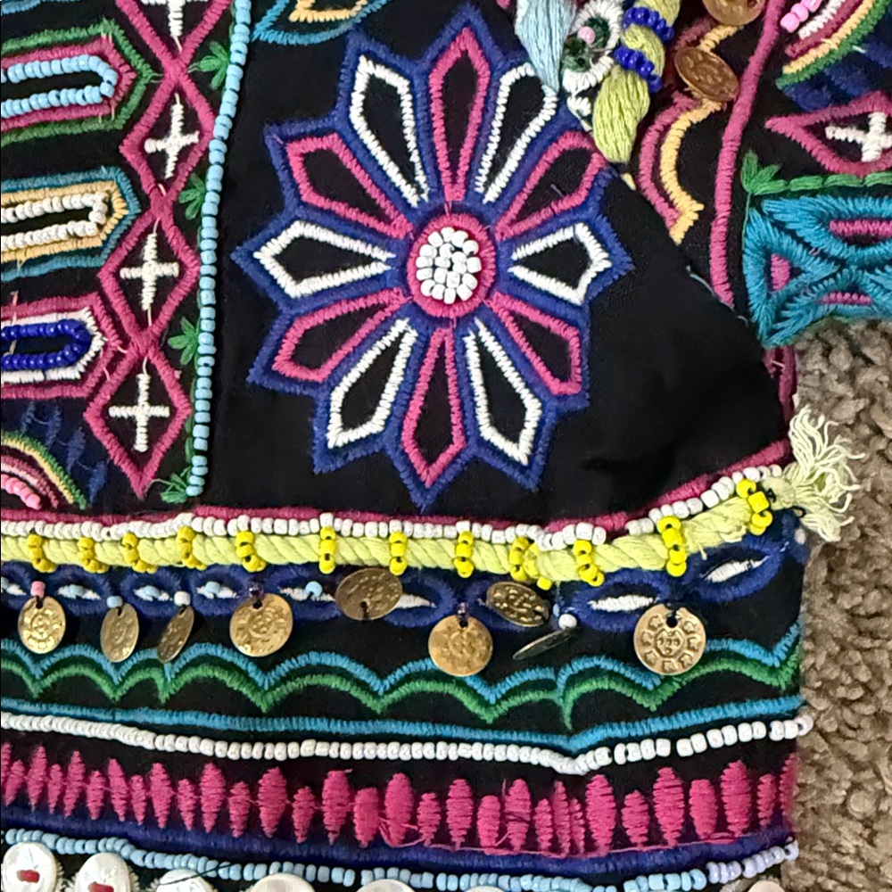 Tienda Ho Multicolor Embroidered Beaded Jacket NWT SKU1326 - Picture 5 of 14